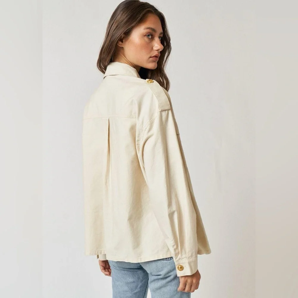 La Lavon Olive Cotton Jacket - Picture 4 of 8
